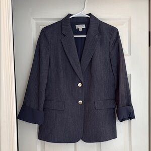 Talbots Blue and Gold Blazer with Notched Lapels